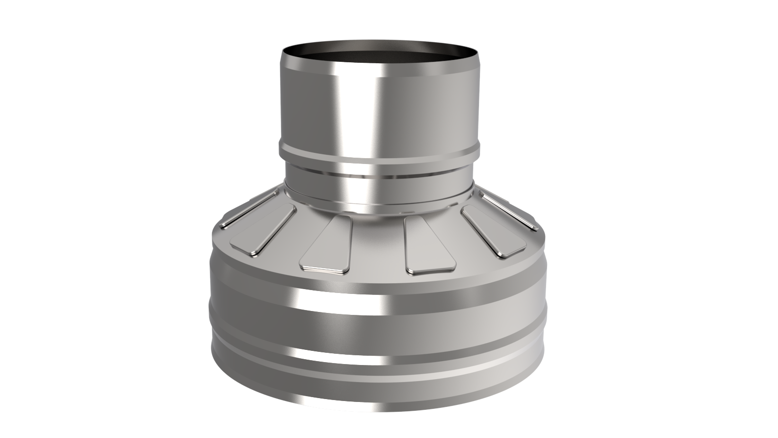 Оголовок-переход ф 200х280, AISI 439/Оц, 1,0мм/0,5мм, (К), тип-2