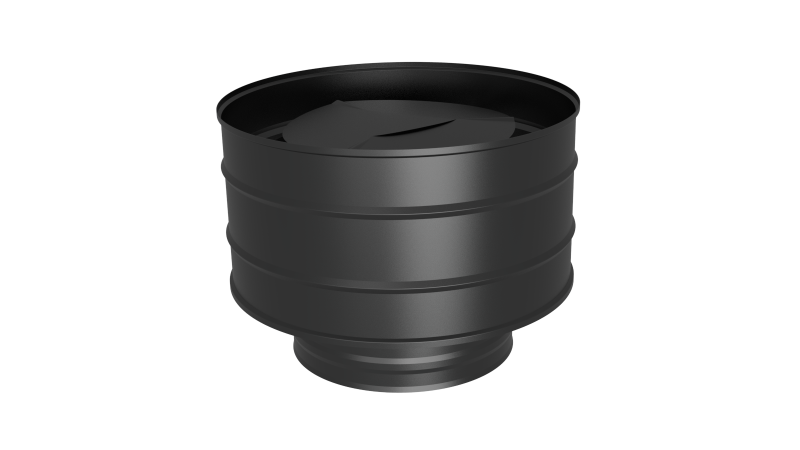 Оголовок с дефлектором, ф 200х280, AISI 439/439, 0,5мм/0,5мм, (К), h=300мм, тип-2 (черный 1000)