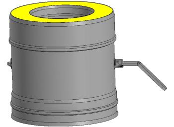 Шибер-сэндвич ф 150х220, AISI 439/Оц, 1,0мм/0,5мм, (К) 